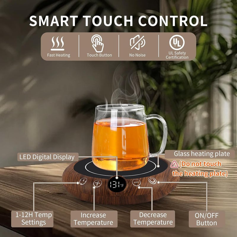 EIHO Coffee Mug Warmer, Valentines Day Gifts for Her Wife Girlfriend Daughter Him, Electric Cup Warmer for Desk, Candle Warmer Plate 8-Temp Setting & 1-12H Timer, Birthday Gifts for Women Men - Image 2